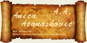 Anica Atanasković vizit kartica